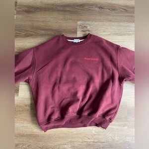 Happy Camper Crewneck - Size L Maroon